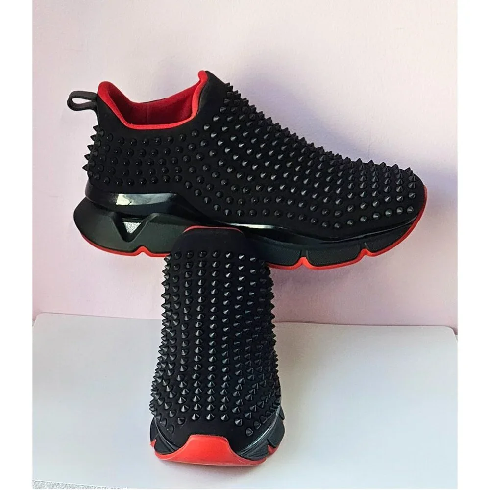 Christian Louboutin Spike Sock Sneakers.